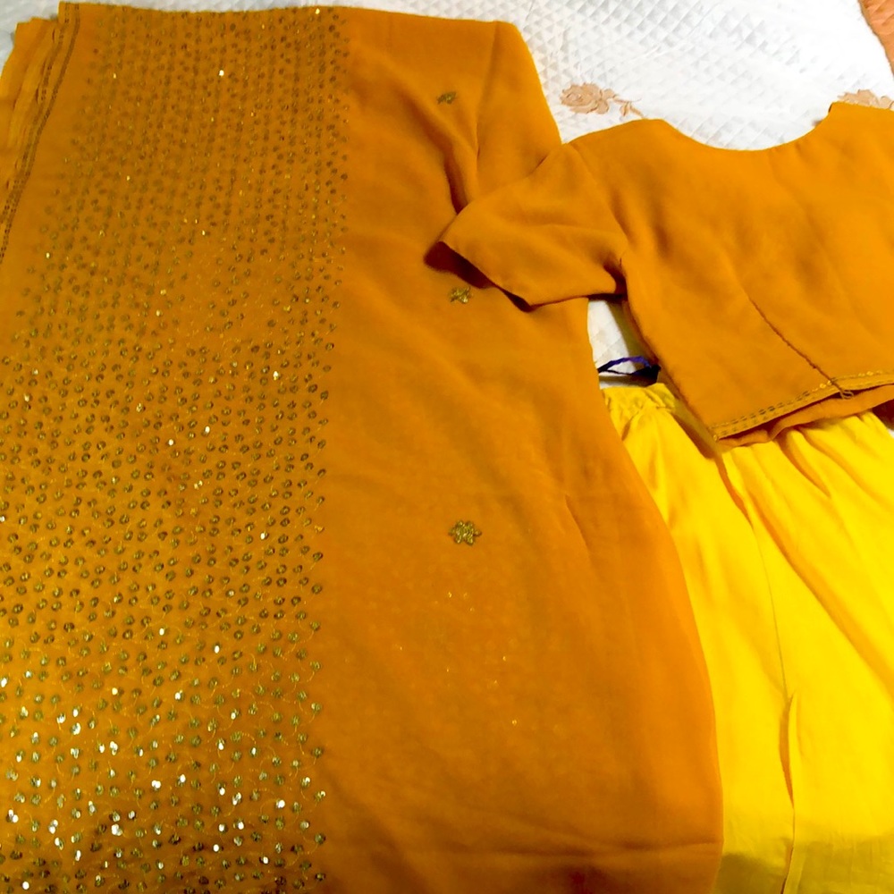 Authentic handmade complete SAREE from India.Wrap is 6 feet of beautiful sequin